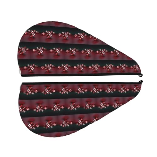YoupO Asciugamano per capelli con stampa di dadi rossi, asciugamano in microfibra super assorbente, turbante per capelli ricci lunghi e spessi