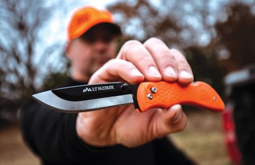 Outdoor Edge RB20_ORANGE/GRIS_89 MM Razorblaze, Rb-20, 3.5 Inch Replaceable Blade Folding Hunting Knife thumb #5