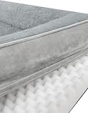 normani Ergonomisches Hundebett für große, mittlere und kleine Hunde - Orthopädisches Hundekissen - Hundecouch mit hohem Rand Grau 70 cm x 100 cm x 18 cm