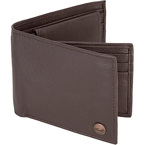 Reell Button leather wallet, brown, One Size Cover
