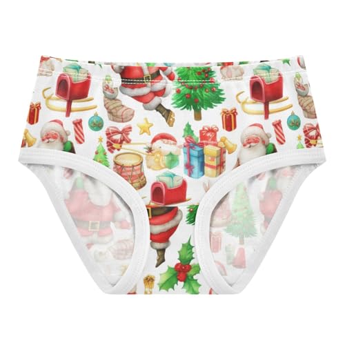 Joisal Cartoon Christmas Santa Claus Cute Girl Panties Cute Toddler Girls Underwear Cotton Fun Kids Briefs Undies 2t