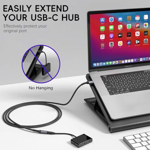 Image of Verilux PD 100W Type C Cable Fast Charging, 9.8Ft /3M USB C Extension Cable Support 10Gbps Data Transfer with 4K@60Hz HD Video Output, USB Type C Male to Female for iPhone 17 /16 /15, iPad Pro, MacBook
