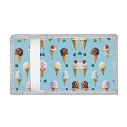 ALAZA Kids Wallets for Boys Girls Toddler Trifold Wallet Children Small Ice Cream Blueberry with Zipper Coin Pocket2