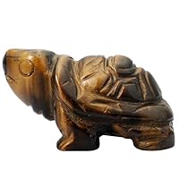 Statuetta di tartaruga semipreziosa naturale con occhio di tigre e pietre preziose per la guarigione reiki - Italia