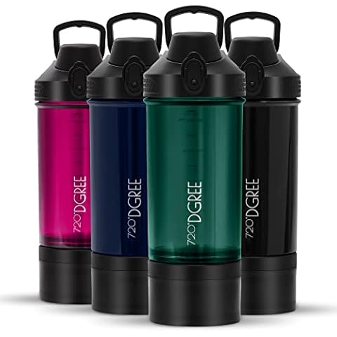 720°DGREE Fitness Shaker uberShaker - 550ml - Premium Protein Shaker with Powder Compartment - Leak Proof, BPA Free - Shaker Cup, Mixing Cup for Creamy Protein Shakes, Gym, Workout, Nutrition Cover