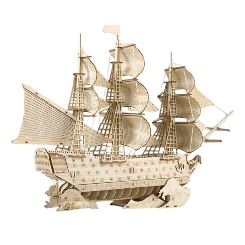 Voilier historique en bois de qualité, maquette de bateau réaliste d'exception
