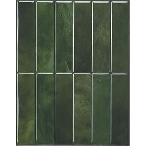 Smart Tiles SMART TILES Peel and Stick Backsplash – 5 Sheets of 11.43” x 9” – 3D Adhesive Peel and Stick Tile Backsplash for Kitchen, Bathroom, Wall Tile, Sefrou Green