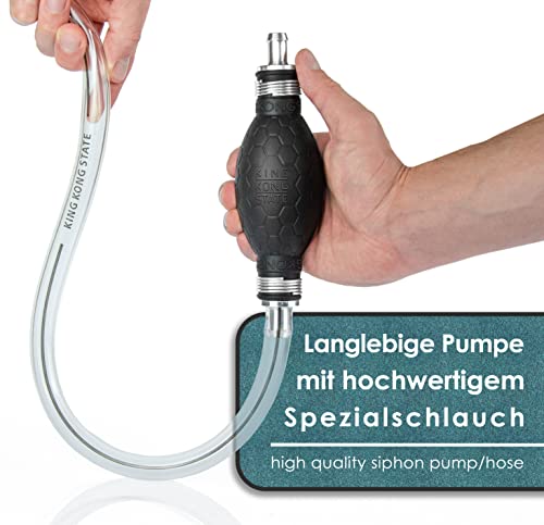 Foto von King Kong State Handpumpe - XL-Umfüllpumpe für Flüssigkeiten wie Wasser, Benzin, Diesel oder Öl-Gemische l optimal für den Auto- und Motorrad-Bereich