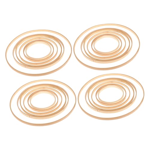 Aros de bambú circulares para macramé y manualidades con madera 2