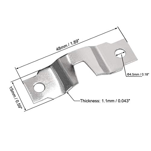 Image of uxcell Picture Hanger Plate, 48mm x 15mm U Type Thicken Hook for Frames with Screws, 10 Pcs (Silver)