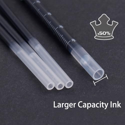 Bolígrafos retráctiles tinta roja gel 6 pcs 0.5mm miniatura 6
