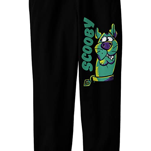 Scooby-Doo Teal Text Youth Boys Black Sweatpants2