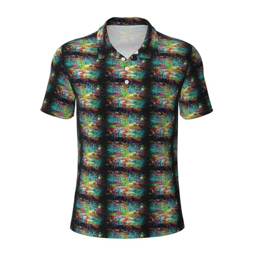 Polo respirant imprimé brique colorée homme confortable randonnée sport