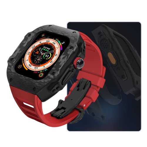 Kit modification Apple Watch Ultra en carbone et bracelet fluoré luxe