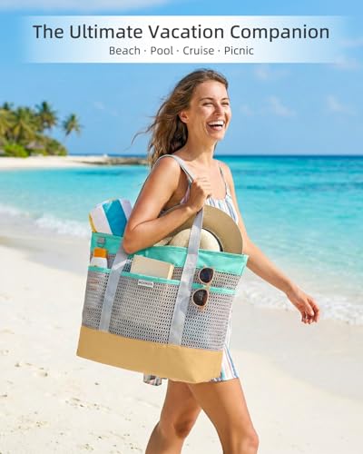 BOXNIEN Mesh Beach Bag
