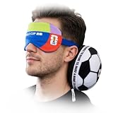 MESUCA World Cup Gear, 2-in-1 Travel Pillow with Eye Mask, Neck Pillow with FIFA Mini Soccer Ball Design, Polyester Plush Fabric, Ideal for Traveling, Car, Train