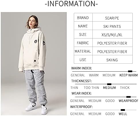 SEARIPE Womens Ski Jacket Mens Snow Jacket Waterproof Winter Snow Coat Couples Pullover Snowboard Hooded - Image 4