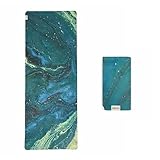 MIKKOA Yogamat voor op reis, 1,5 mm, opvouwbare yogamat, lichtgewicht yogamat, te gebruiken voor reizen, backpacken, yoga, retraite, buitenshuis, sportschool, pilates, oefenmat, machinewasbaar,