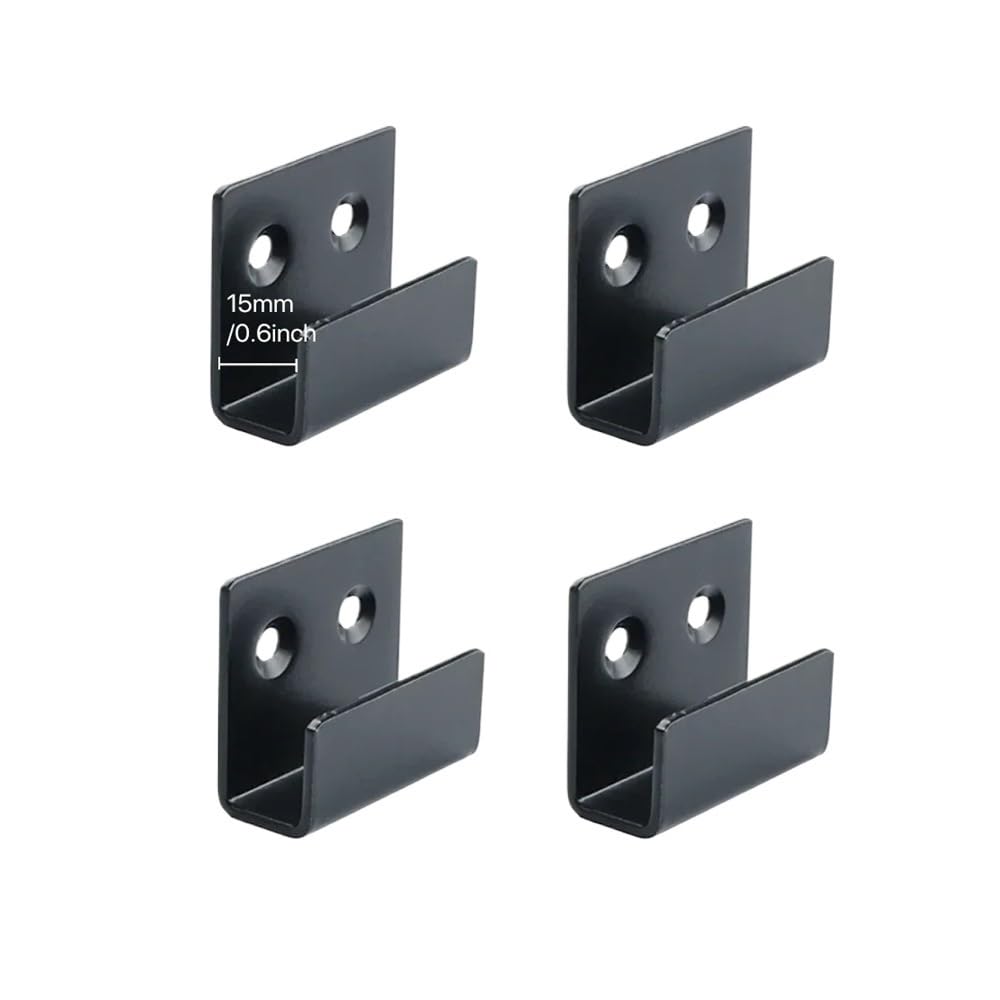 Sunrrafck Black15mm 5Pcs Ceramic Tile Display Holder Corner Bracket Stainless Steel Pendant Fixing Hooks Wall Mount Buckle U-Shaped Hangers Fastener(Black15mm)