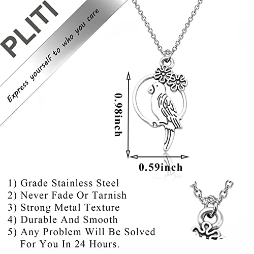 PLITI Parrot Necklace Parrot Lover Gift Gift Bird Watching Gift I Just Really Like Birds Pendant For Animal Lover3