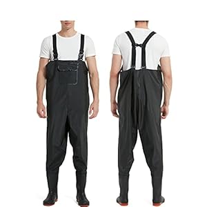 HGYJ Waadbroek, waterdichte waadbroek met laarzen, halflang eendelig vispak – slijtvaste verdikking, uniseks.