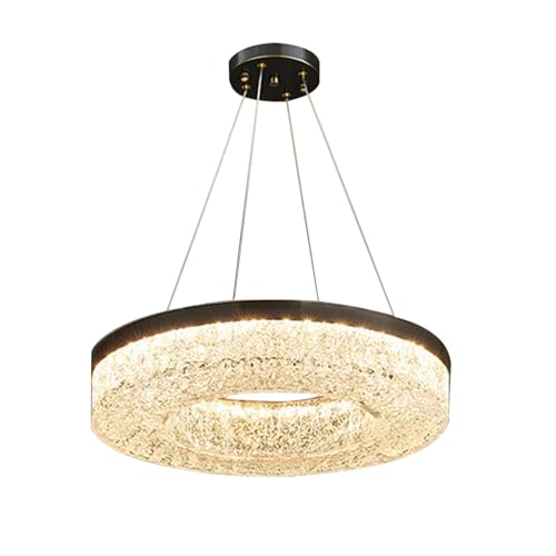 Lampe suspendue LED 48W noire ronde en métal pour salle à manger