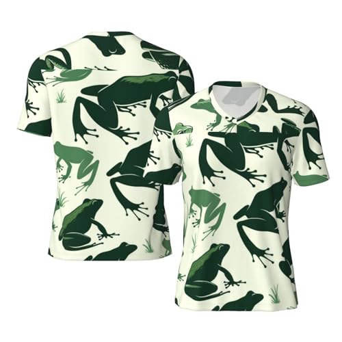 Stylish Athletic Sports Jersey Funny-Camo-Green-Frog Men's Rugby Jersey 3X-Large