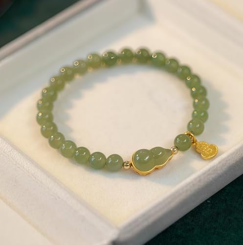 Hetian Jade Gourd Bracelet – Lucky Stretch Jade Bracelet for Wealth, Health, Success, Longevity, Protection & Fortune – Prosperity Jewelry for Career & Positive Energy2