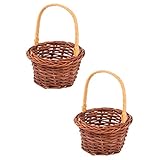 ERINGOGO 2 Piezas Mini Cesta Decorativa de Ratán Tejida Mano para Casas Miniatura de Resistentes y Detalladas para Decoración Artesanal y Almacenamiento Color Aleatorio Color Aleatorio