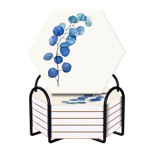 Image of The Better Home Diatomite Coaster Set of 6 (Dia - 10cm) | Dining Table Decor Accessories | Coasters for Coffee Mugs /Glasses /Cups | Absorbent & Heat Resistant | Unique Shape