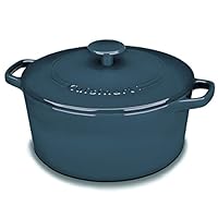Cuisinart CI650-25BG Chef's Classic Enameled Cast Iron 5-Quart Round Covered Casserole, Provencal Blue