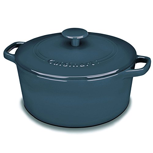 Cuisinart Chef's Classic Enameled Cast Iron Round Covered Casserole (Provencal Blue, 5- Quart) by Cuisinart - Used condition - US$72.36