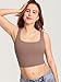 MOMANDA Pumping Bra Longline Square Neck Sleeveless Maternity Workout Tank Tops for Women Brown Purple Large