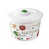 Snips, Essoreuse à Salade Ulaop, Essoreuse à Salade Sécheuse Laveuse 4 LT, Coleur Blanche avec décoration, Made in Italy
