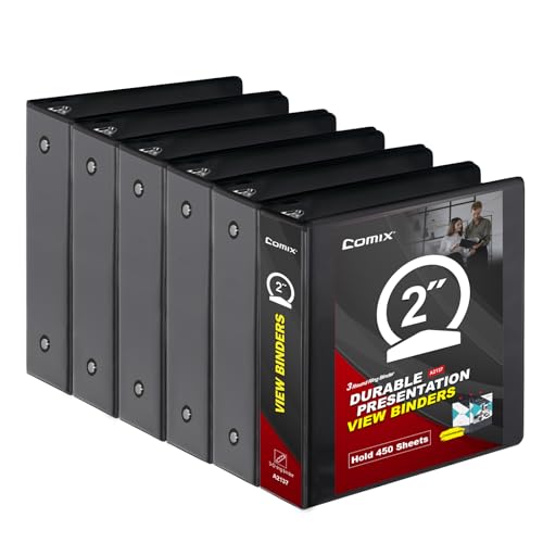 Image of COMIX Sturdy 3 Ring Binder 2 Inch with Clear View Cover