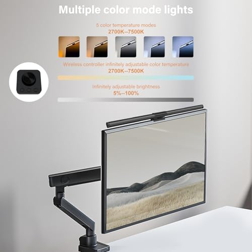 Greatzer Monitor Light Bar with Wireless Controller 44CM Screen Monitor E-Reading LED Task Lamp Djustable Brightness and Color Temperature/Eye-Care Light Bar/No Screen Glare for Home and Office - Image 2
