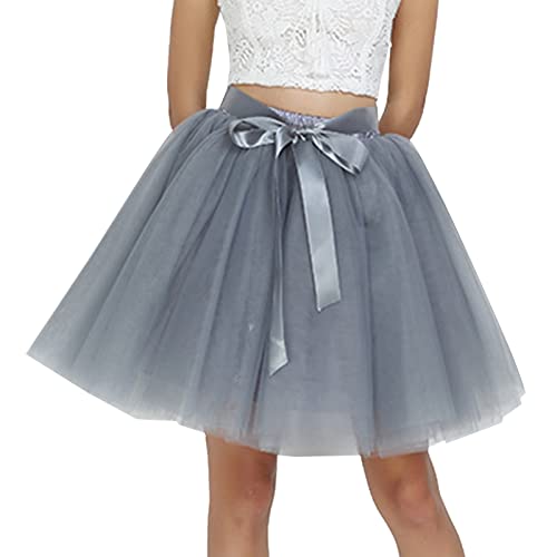 JasGood Damen Tüllrock High-Low - Mehrlagiger Tutu Rock Für Party Und Karneval