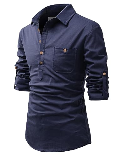 Image of Vida Loca Men Cotton Full Sleeve Casual Spread Collor Slim Fit Short Kurta for Men and Boys (Pack of 2)
