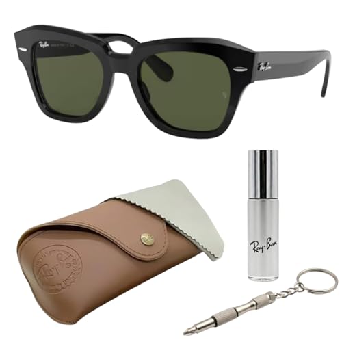 Image of Ray-Ban RB2186 STATE STREET Square Sunglasses with Official Eyewear Kit