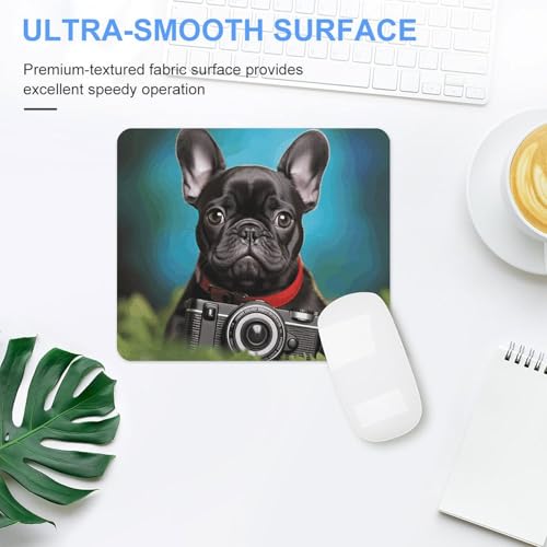 Tapis de souris bouledogue français imperméable et ultra fin