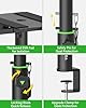 Vondynote Set of 2 Dual Side Clamping Studio Monitor Stands Short Desktop Clamp Speaker Stands Height Adjustable Extendable Top Plate Mounted by Screws #2