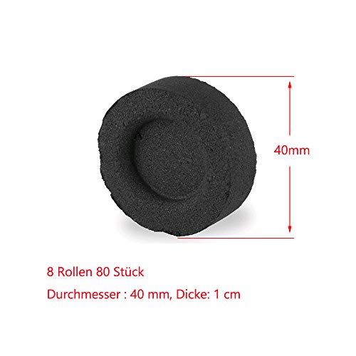 RMAN® Shisha Kohle Hookah Wasserpfeife Smoking Kohle Holzkohle Schnellzündend 40 mm 16 Rollen 160 Stück – Bild 3