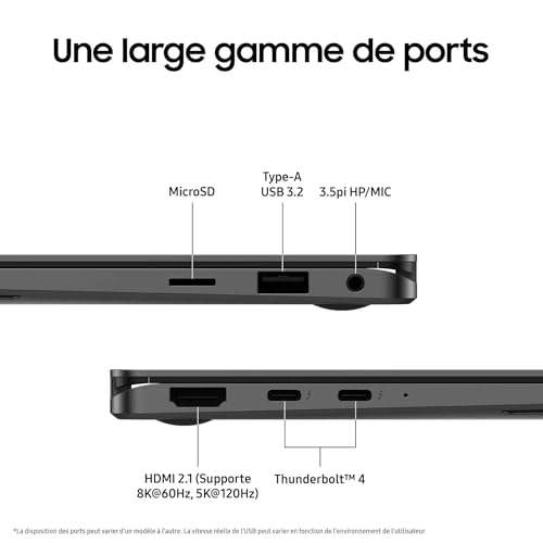 Samsung Galaxy Book5 Pro 360 16", Copilot+ PC, Ordinateur Portable avec IA, Processeur Intel Core Ultra 7, Mémoire 16 Go RAM, Stockage 512 Go, Clavier AZERTY Fr, Anthracite