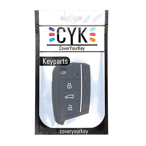 Sleutelhoes VB voor 3 toetsen autosleutel silicone cover sleutelhoes etui beschermhoes (zwart-wit) - Image 5