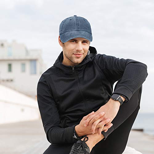 4 Pieces Washed Baseball Cap Adjustable Twill Plain Hat Unisex Baseball Cap Vintage Dad Hat (Black, Gray, Navy Blue, Wine Red) #TOP5
