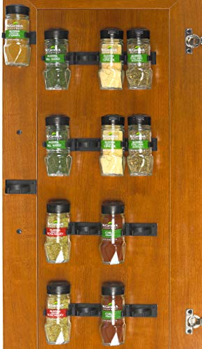 Simple Houseware 20 Spice Gripper Clips Strips Spice Accessories Spice Organizer- 4 Strips, Holds 20 Jars, Black #TOP4