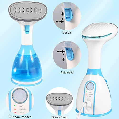 Vivibyan Handheld Steamer for Clothes, 15s Heat-up Portable Clothes Steamer with Ironing Glove, 9.4Oz Capacity Garment Steamer and Fabric Steamer Removes Wrinkles, Steam Iron with Brush for Home - Thumbnail 2