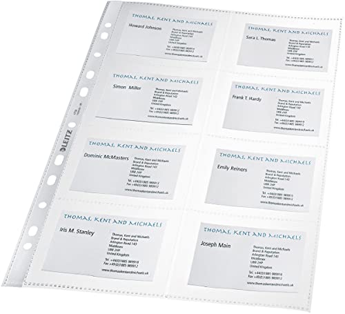Leitz Visitenkarten-Prospekthüllen-Set, 10 Stück, A4 Format,...
