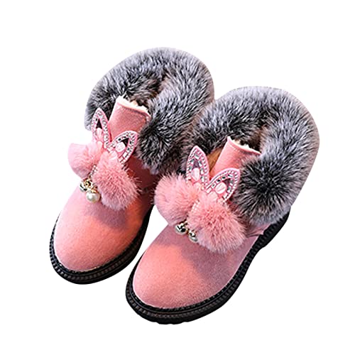 sfdgfhyf Solid Color Boots for Little Kid Kids Baby Girls Warm And Soft Shoes Shoes Fashion Hairball Cotton Boots Snow4
