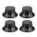 4 Pcs Guitar Volume Tone Control Knobs Tone Volume Knobs Saucer Knobs Inlaid Shells Plastic Volume Tone Control Knob(Black)
